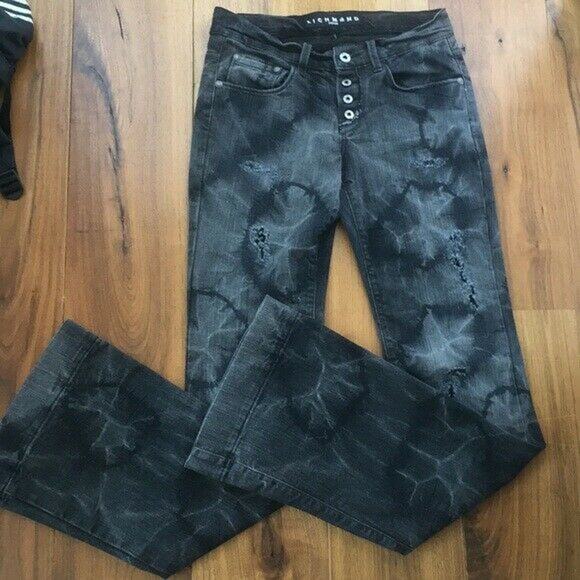 John Richmond Tie-Dye Flare Glam Rock Jeans Size 28